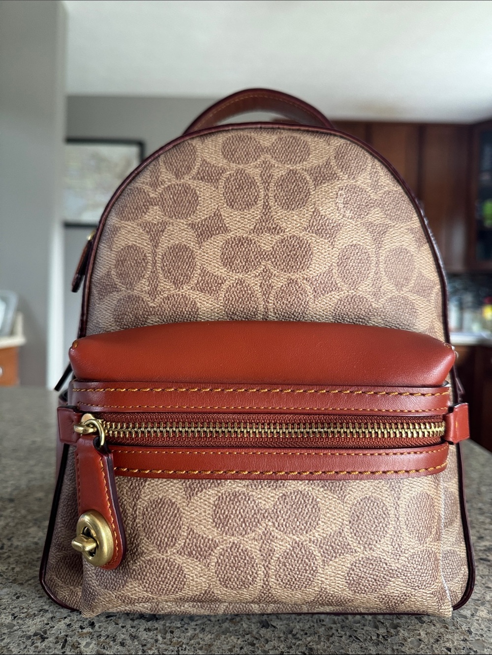 🤎😘Lady Must Have🤎😘 Coach Mini Backpack in Tan Signature Canvas beautiful 🤩